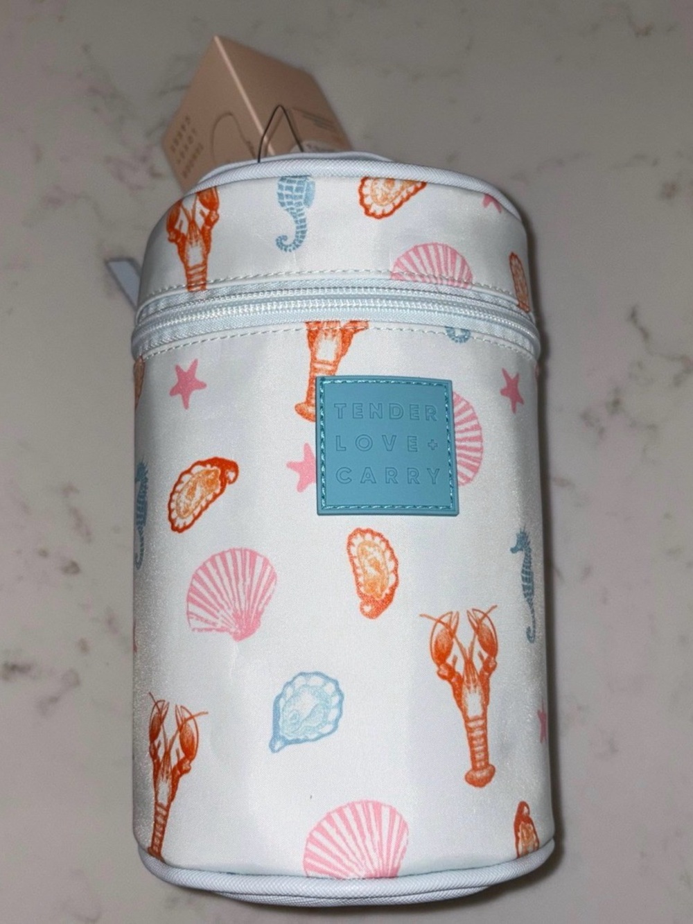 Tender Love Carry Cosmetic Bag Seashell Lobster Print